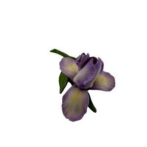 Vintage Napoleon Italian Ceramic Purple and Yellow Iris